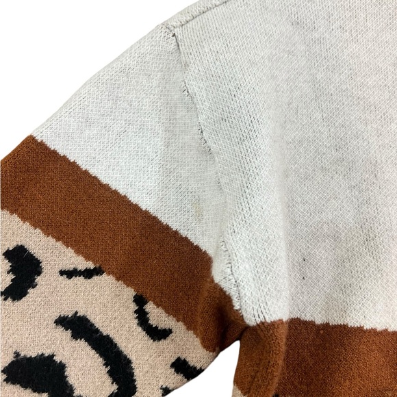 Shein Leopard Print Crew Neck Sweater - Picture 3 of 4